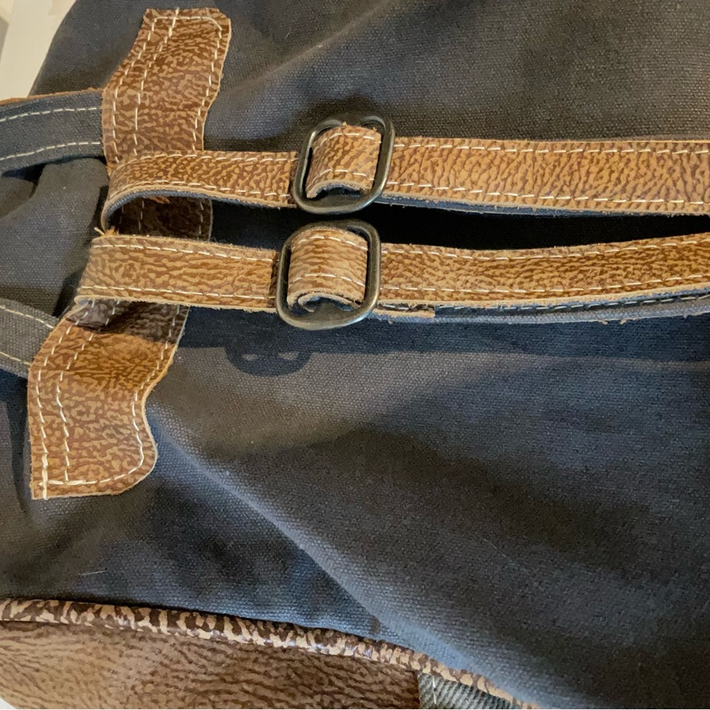 Myra Bag, Cowprint Patterned Canvas Backpack, NWOT - Picture 7 of 10